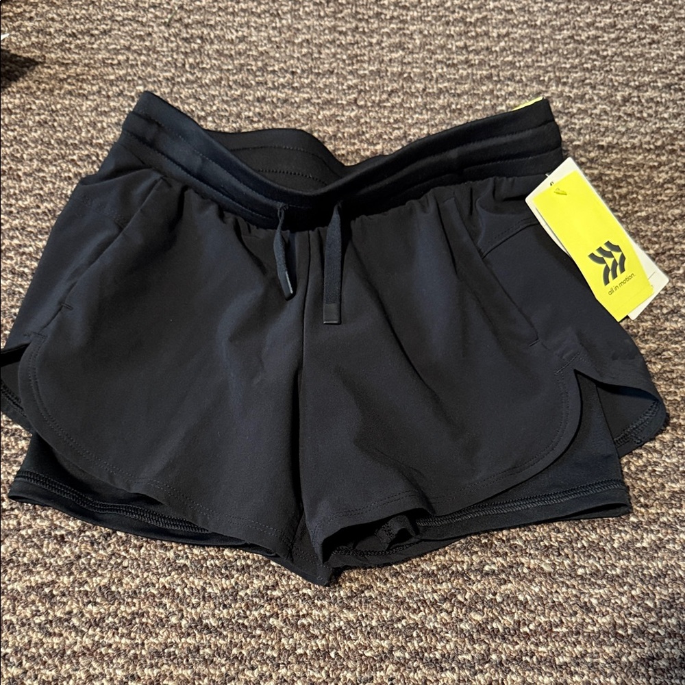 Girls  Black Athletic Shorts